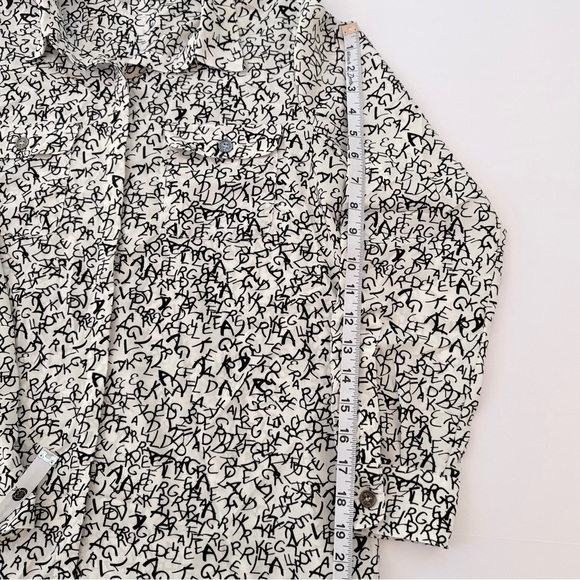 Woman’s Karl Lagerfeld Paris Blouse Size Small
White With Black Lettering - Picture 5 of 8